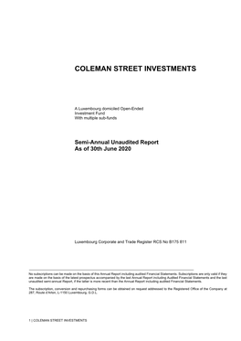 Coleman Street Investments