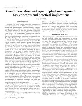 Genetic Variation and Aquatic Plant Management: Key Concepts and Practical Implications