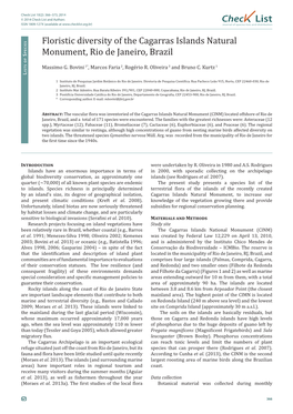 Chec List Floristic Diversity of the Cagarras Islands Natural