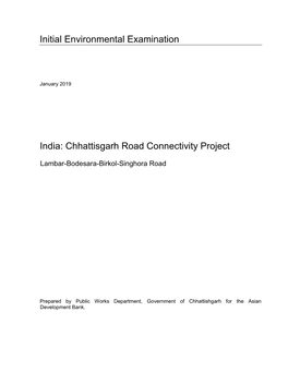 Initial Environmental Examination: Lambar-Bodesara-Birkol-Singhora Road