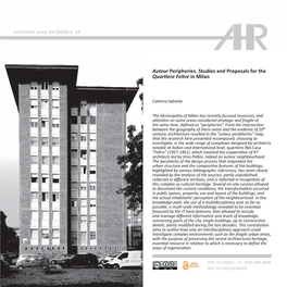 Auteur Peripheries. Studies and Proposals for the Quartiere Feltre in Milan