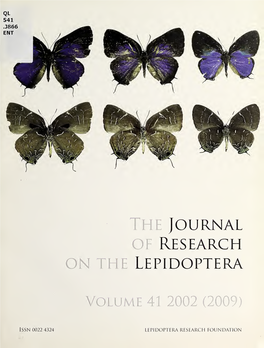 The Journal of Research on the LEPIDOPTERA