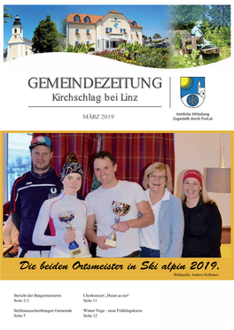 GEMEINDEZEITUNG Kirchschlag Bei Linz