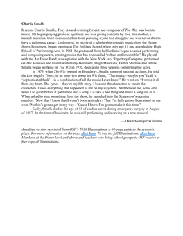 Charlie Smalls It Seems Charlie Smalls, Tony Award-Winning Lyricist