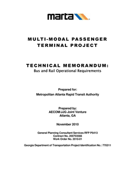 Multi-Modal Passenger Terminal Project Technical