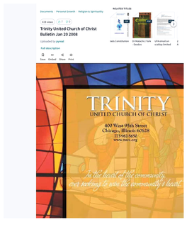 Trinity United Church of Christ Bulletin Jan 20 2008