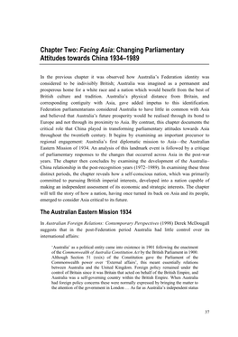 Chapter Two: Facing Asia: Changing Parliamentary Attitudes Towards China 1934–1989