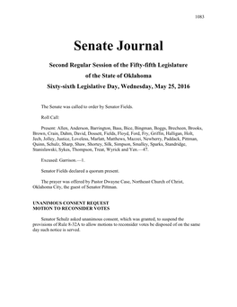 Senate Journal May 25, 2016