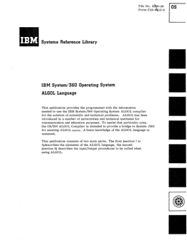 Systems Reference Library IBM System/360 Operating System