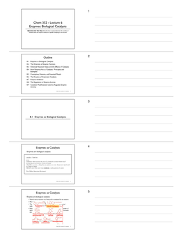 Chem 352 - Lecture 6 Enzymes: Biological Catalysts