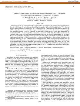 Specific Star Formation Rate Profiles in Nearby Spiral Galaxies: Quantifying the Inside-Out Formation of Disks J