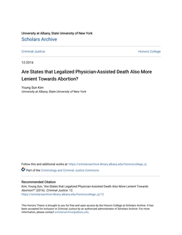 Are States That Legalized Physician-Assisted Death Also More Lenient Towards Abortion?