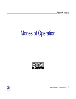 Modes of Operation