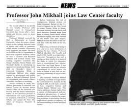 Professor John Mikhail Joins Law Center Faculty