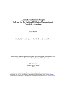 Solving for the Optimal Collusive Mechanism at First-Price Auctions