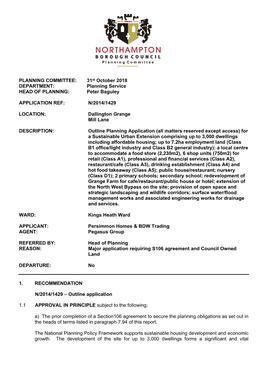 PLANNING COMMITTEE: 31St October 2018 DEPARTMENT: Planning Service HEAD of PLANNING: Peter Baguley