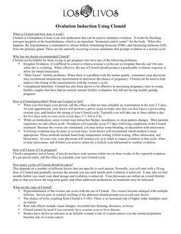 Ovulation Induction Using Clomid