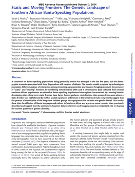 The Genetic Landscape of Southern African