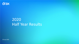 Half Year Results 2020: Presentation