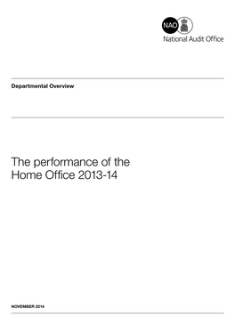The Performance of the Home Office 2013-14