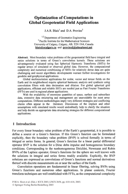 Optimization of Computations in Global Geopotential Field Applications