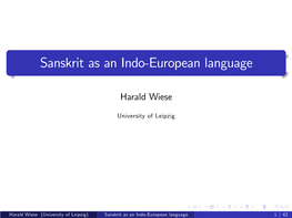 Sanskrit As an Indo%European Language