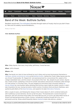 Band of the Week: Butthole Surfers | Nouse