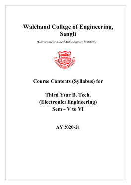 Walchand College of Engineering, Sangli (Government Aided Autonomous Institute)