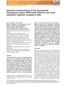 Genome and Physiology of the Ascomycete Filamentous Fungus