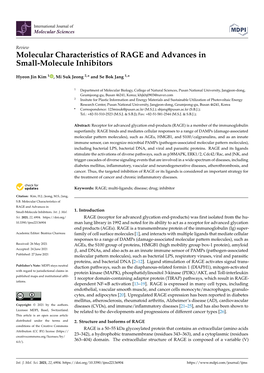 Molecular Characteristics of RAGE and Advances in Small-Molecule Inhibitors