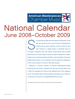 National Calendar June 2008–October 2009