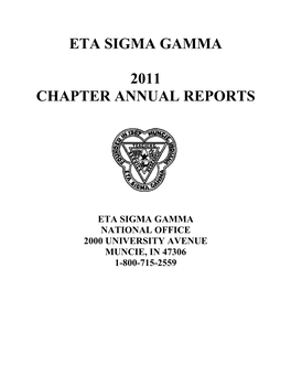 Eta Sigma Gamma 2011 Chapter Annual Reports