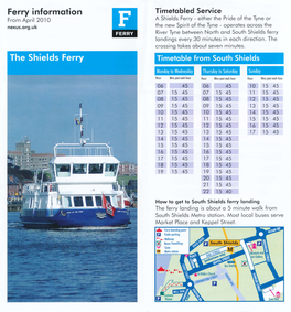 2010 Shields Ferry Timetable