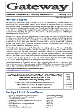 Brooklyn Community Association General Meeting