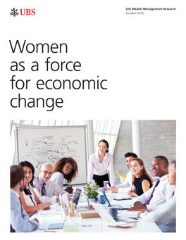Women As a Force for Economic Change Contents