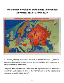 The German Revolution and Entente Intervention November 1918 – March 1919