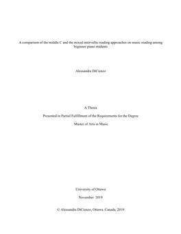 A Comparison of the Middle C and the Mixed Intervallic Reading Approaches on Music Reading Among Beginner Piano Students