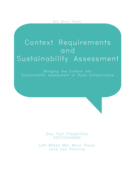 Context- Requirements and Sustainability Assessment