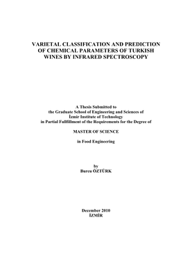 Varietal Classification and Prediction of Chemical Parameters of Turkish Wines by Infrared Spectroscopy