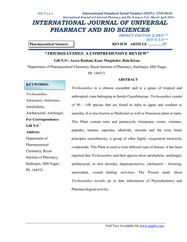 International Journal of Universal Pharmacy and Bio