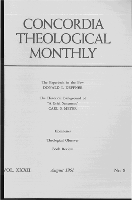 Concordia Theological Monthly