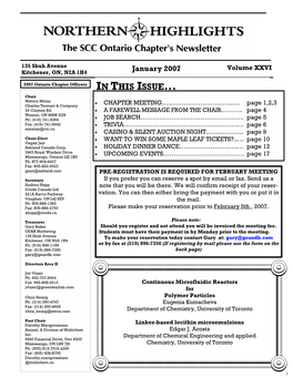 2007 2007 Ontario Chapter Officers in THIS ISSUE