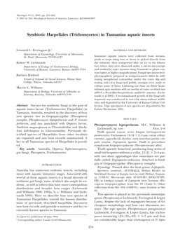 Symbiotic Harpellales (Trichomycetes) in Tasmanian Aquatic Insects