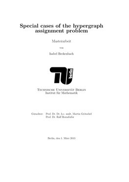 Special Cases of the Hypergraph Assignment Problem