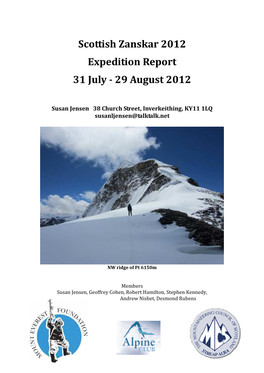 Scottish Zanskar Expedition 2012