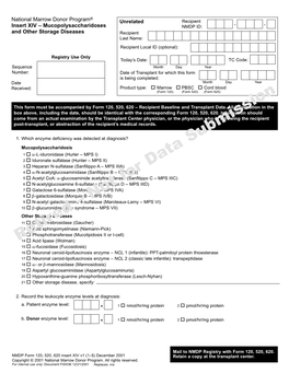 120, 520, 620 Insert XIV V1 (1–5) December 2001 Retain a Copy at the Transplant Center