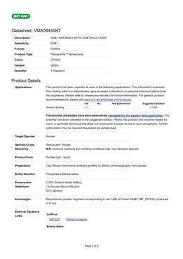 Datasheet: VMA00450KT Product Details