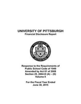 University of Pittsburgh 2014-2015 Financial Report Volume II