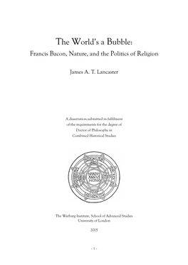 Francis Bacon, Nature, and the Politics of Religion