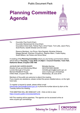 (Public Pack)Agenda Document for Planning Committee, 05/07/2018